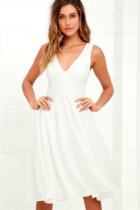 Lovely Ivory Dress Midi Dress Sleeveless Dress White Dress 49