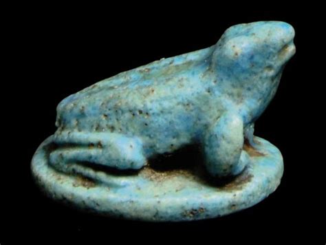 An Egyptian Turquoise Glazed Composition Frog New Kingdom Circa 1550