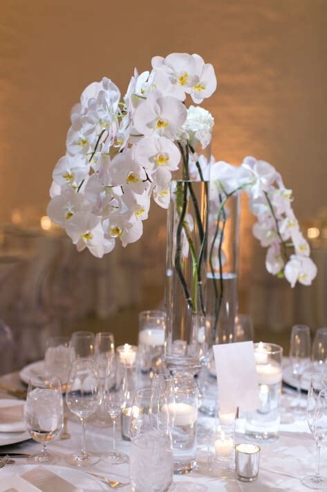 White Orchid Wedding Centerpieces Chez Chicago Wedding Venue