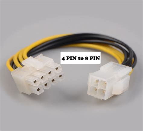 Atx 4 Pin Male To 8 Pin Female Eps Cpu Power Converter Cable Lead