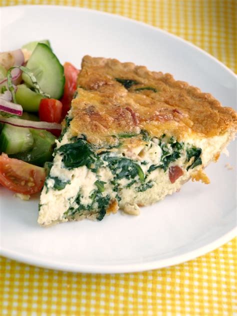 The pasta, the sauce, and the ricotta mixture. Spinach and Bacon Quiche | Kitchen Dreaming