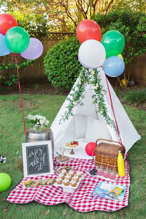 fun backyard picnic  teepee ideas homemydesign