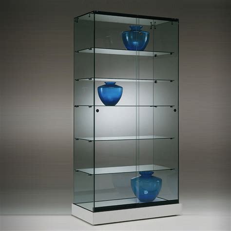 S6 Base Nova Frameless Glass Display Cabinet With 5no Shelves Lockable