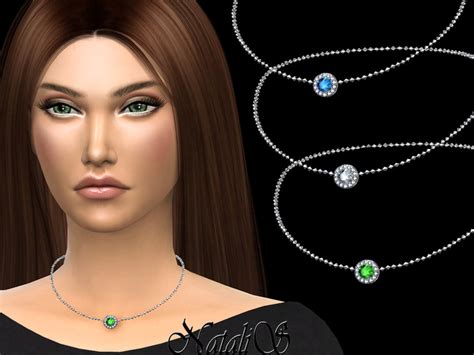 Natalisdiamond Halo Necklace The Sims 4 Catalog