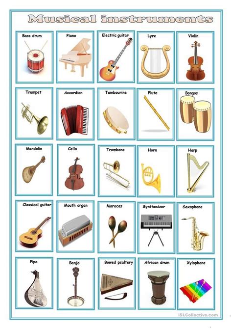 Musical Instruments Elementary Music Instruments Music Activities