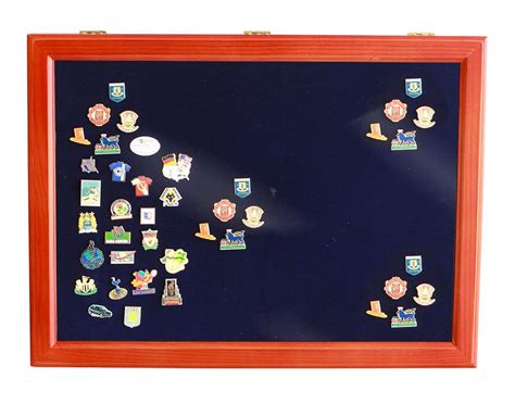 Pin Collector Display Case Xl Cherrywood Glass Top Safe Collecting