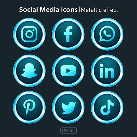 Premium Vector Popular Social Media White 3d Icons Metallic Effect Set