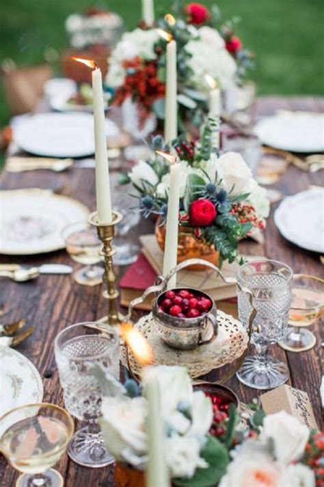 30 Spectacular Winter Wedding Table Setting Ideas Deer