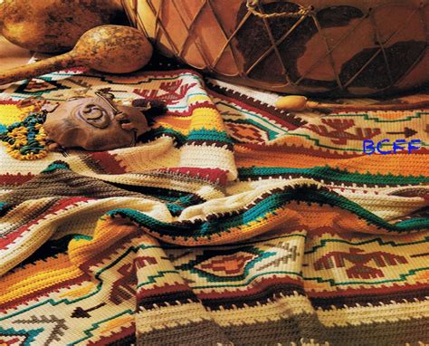 Afghan Crochet Pattern Indian Blanket Pattern South West Design Throw