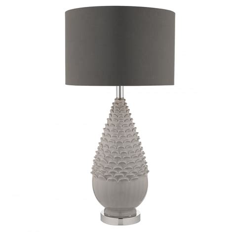 All mainland uk orders over. Artichoke Ceramic Grey Table Lamp with Shade - Lighting and Lights UK