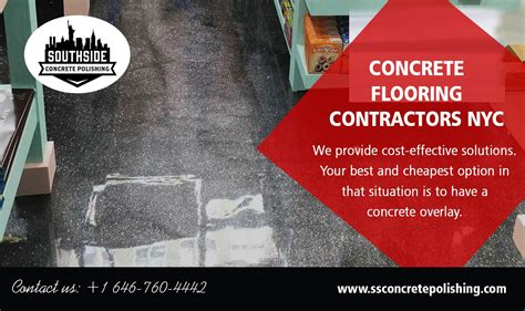 These include floating slabs on grade 8 ( $6 to $12 per square foot ), which is the simplest and least expensive. Concrete Flooring Contractors NYC | Concrete floors ...