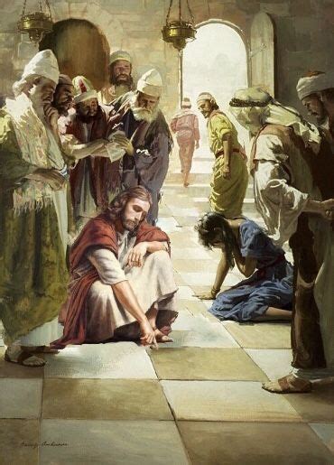 Women Caught In Adultery Jesus Artwork Lds Artwork Bible Illustrations