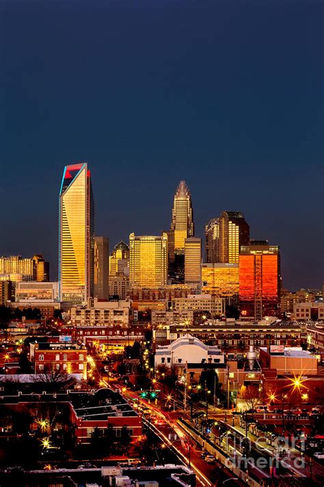 Charlotte Nc Skyline Photo With Downtown Charlotte Photograph By
