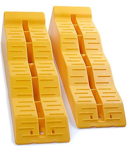 Camco's rv leveling blocks measure 8.5 inch x 8.5 inch and can be used with stack jacks, trailer tongues, 5th wheel jacks and swing arm supports. Best Rv Leveling Ramps - Best Reviews Point