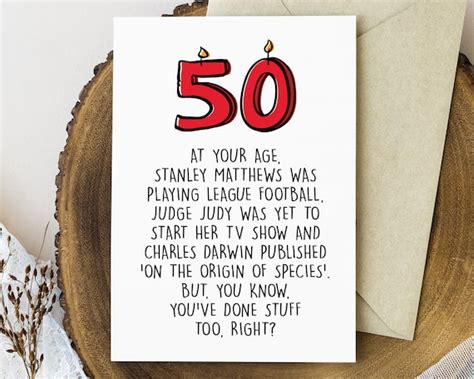 Funny 50th Birthday Card Printable 50th Birthday T For Men Etsy Uk