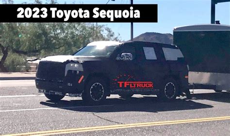 Spied 2023 Toyota Sequoia Prototype Caught Towing A Large Trailer