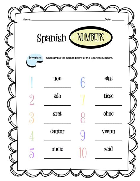 Spanish Numbers Worksheet Packet Made By Teachers