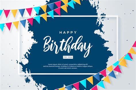 Birthday Backgrounds With Colorful Birthday Flag 1225138 Vector Art At