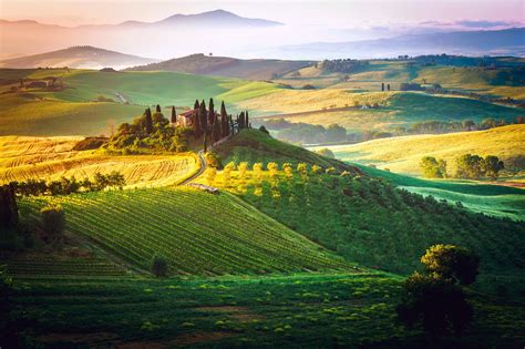 Toscana Italy Houses Mountains Fields Hd Wallpaper Rare Gallery