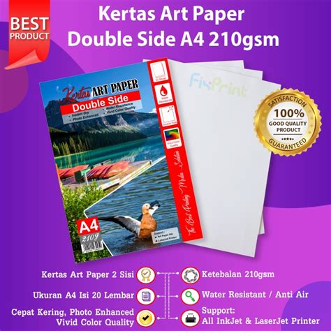 Jual Kertas Art Paper A Gsm Isi Lembar Photo Paper Gsm Gram Indonesia Shopee