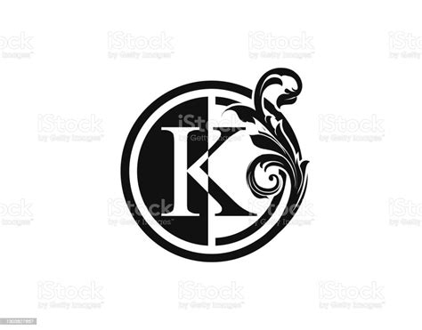 Royal Circle K Letter Floral Logo Stock Illustration Download Image
