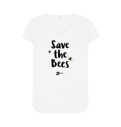 Womens Save The Bees V Neck T Shirt