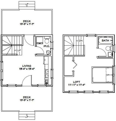 Details About 16x30 House 878 Sq Ft Pdf Floor Plan Model 23c