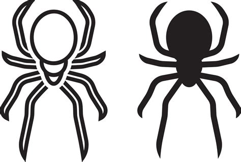 Spider Outline And Silhouette 4791283 Vector Art At Vecteezy