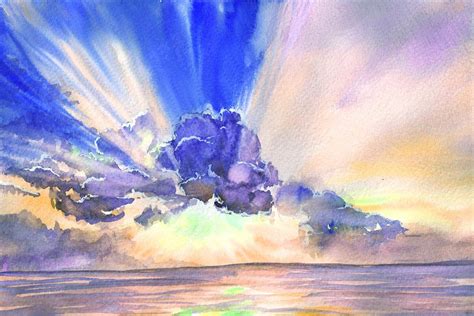 Suunset And Sunrise Watercolor Sketch Sunrise Painting Sunrise Art