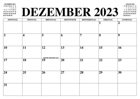 Kalender Dezember 2023 Dezember Kalender Zum Ausdrucken Gratis Monat