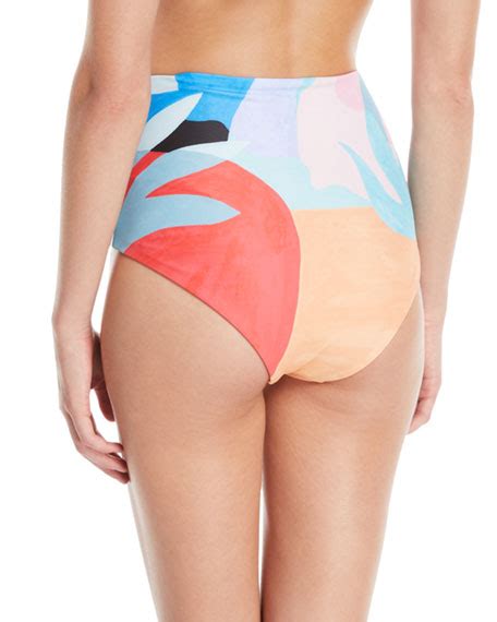 Mara Hoffman Lydia High Waist Brushed Colorblock Bikini Bottoms Neiman Marcus