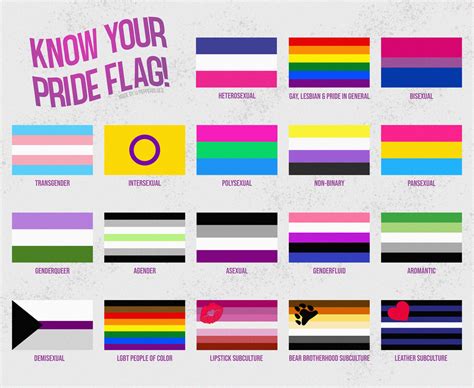 flags of all the sexual orientations gender identities and lgbt subcultures you can probably