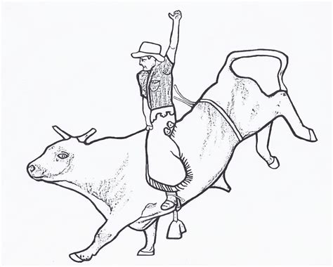 Bull Riding Coloring Page Only Coloring Page Coloring Home