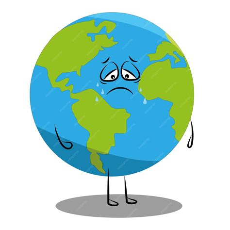 Premium Vector The Globe Is Crying Planet Earth Is Sad And Sick
