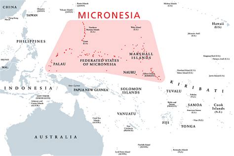 mikronesien subregion ozeanien politische karte stock vektor art und mehr bilder von inselgruppe