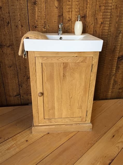 Spend this time at home to refresh your home decor style! Solid oak vanity unit with overmounted basin | Oak vanity ...