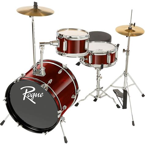 Rogue Lil Kicker 3 Piece Junior Drum Set Dark Red Drum Set Drums