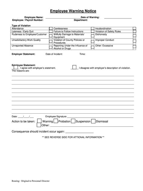 BEmployee Warning Noticeb Toolscirastatetxus Form Fill Out And Sign