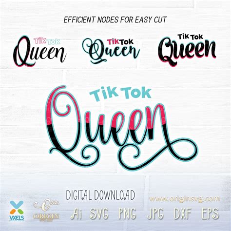 Tiktok Queen Bundle SVG Tik Tok Musical Logotype Cut File For Cricut