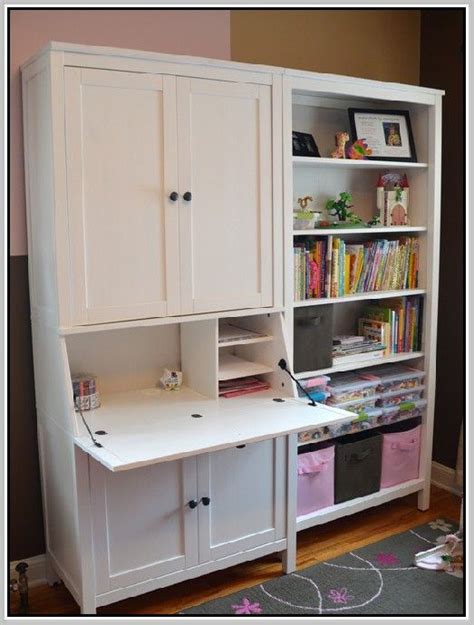 After some hacking, it now fits a large screen, a tablet, speakers and has a dock for his laptop. Ikea Secretary Desk | Girl's bedroom in 2019 | Ikea ...