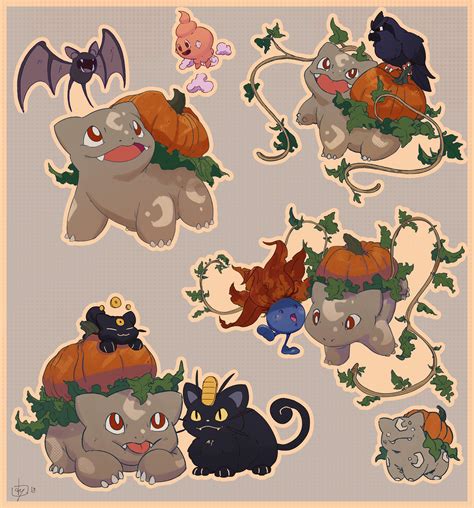 I Drew Some Autumn Themed Bulbasaurs In The Spirit Of The Season R