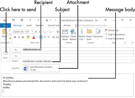 How To Email Your Work To Others In Office 2016 Dummies