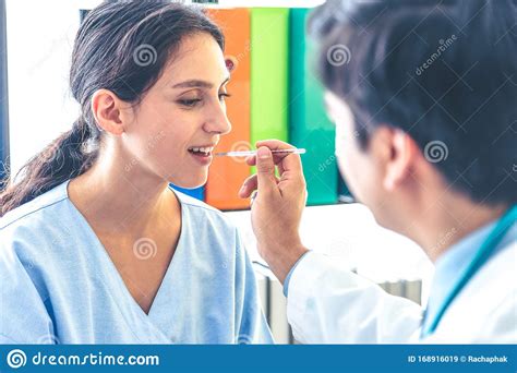 Young Beautiful At Hospital With Doctor For Health Check Up Health
