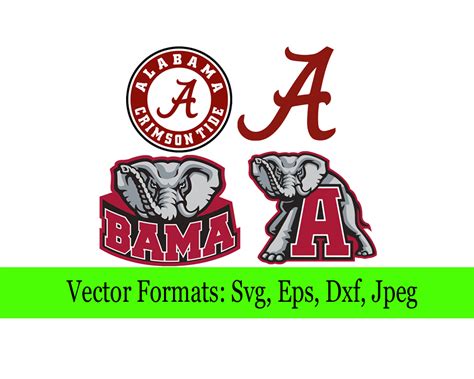 Alabama Crimson Tide Logos Svg File Vector Design In Svg Eps Dxf