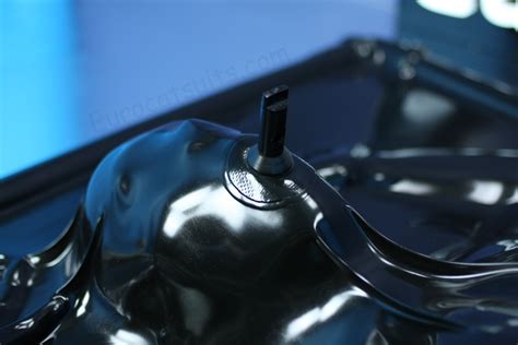Breathplay In Latex Breathing Regulator Attached To Black Latex Vacbed The Vacuumbed Remains