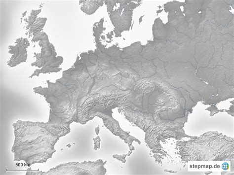 StepMap Europa Relief Landkarte für Deutschland