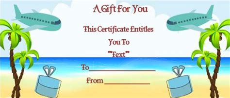 Vacation Gift Certificate Template Word Psd Files For Free