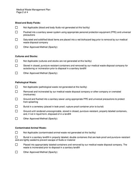 Medical Waste Management Plan In Word And Pdf Formats Page 2 Of 4