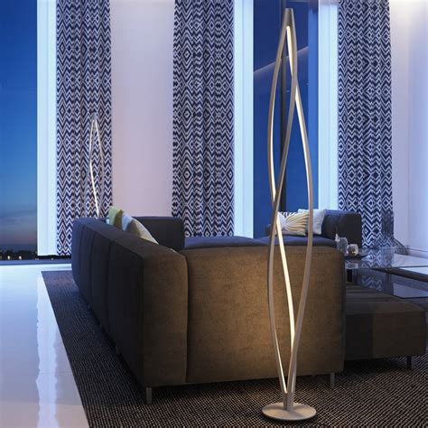 Twist Led Floor Lamp Silver Contempo Lights Touch Of Modern