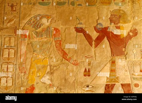 Hieroglyphics Paintings And Drawing At Hatshepsut Temple Valley Of